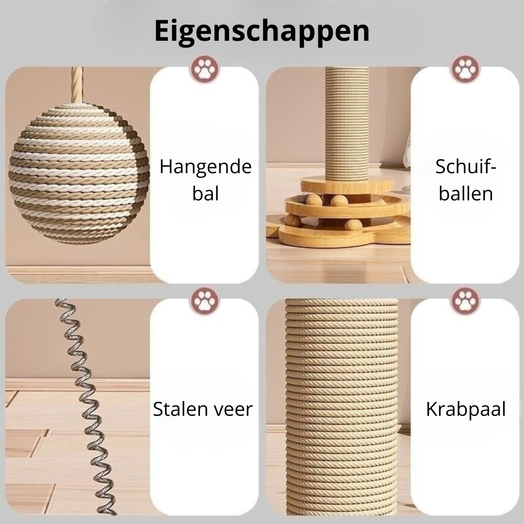 Houten Katten Speelstation