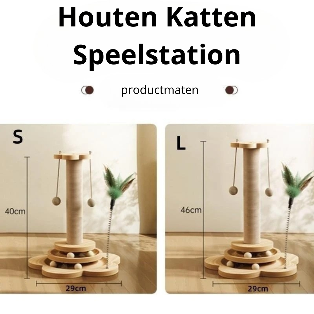 Houten Katten Speelstation